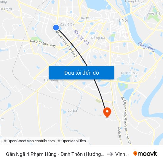 Gần Ngã 4 Phạm Hùng - Đình Thôn (Hướng Đi Khuất Duy Tiến)-Cột Sau to Vĩnh Quỳnh map