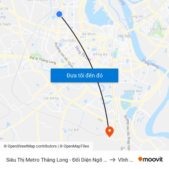 Siêu Thị Metro Thăng Long - Đối Diện Ngõ 599 Phạm Văn Đồng to Vĩnh Quỳnh map