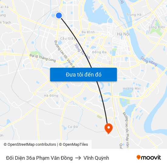 Đối Diện 36a Phạm Văn Đồng to Vĩnh Quỳnh map