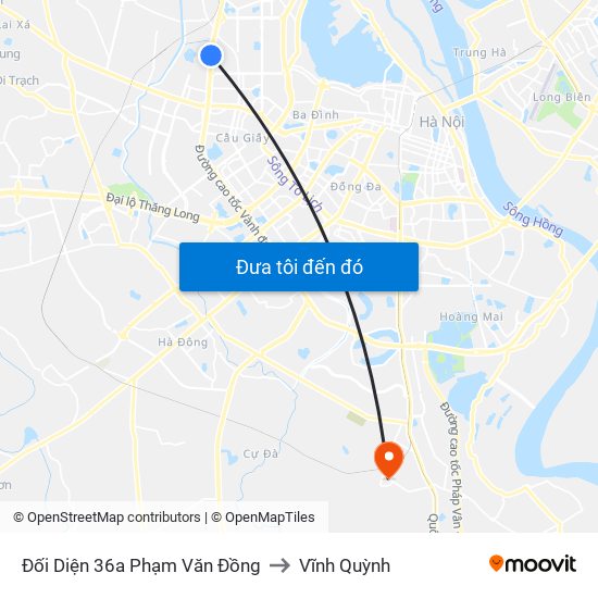 Chung Cư Greenstars- Phạm Văn Đồng to Vĩnh Quỳnh map