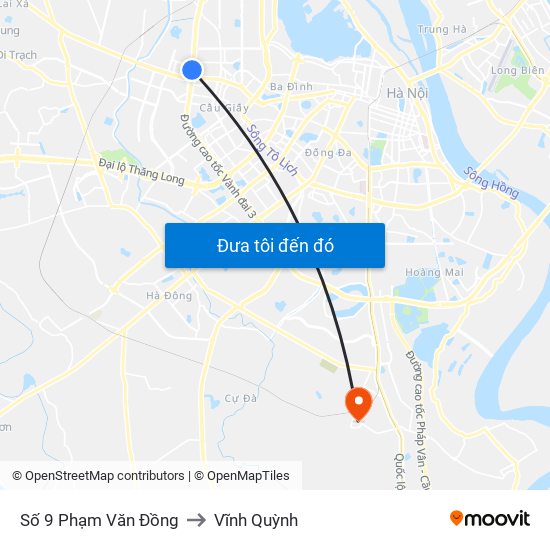 Số 9 Phạm Văn Đồng to Vĩnh Quỳnh map