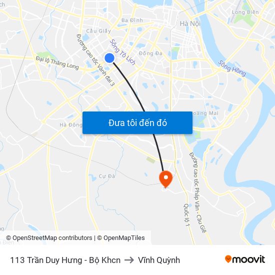113 Trần Duy Hưng - Bộ Khcn to Vĩnh Quỳnh map