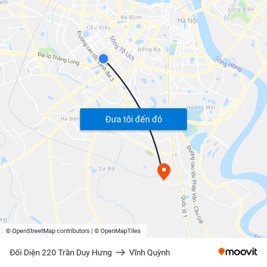 Đối Diện 220 Trần Duy Hưng to Vĩnh Quỳnh map