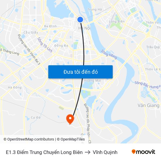 E1.3 Điểm Trung Chuyển Long Biên to Vĩnh Quỳnh map