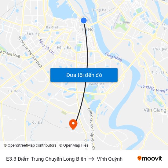E3.3 Điểm Trung Chuyển Long Biên to Vĩnh Quỳnh map