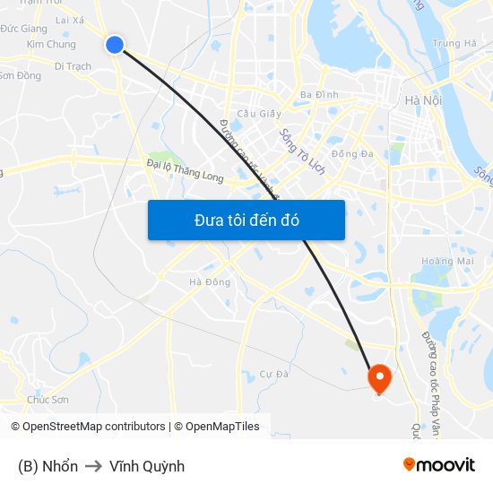 (B) Nhổn to Vĩnh Quỳnh map