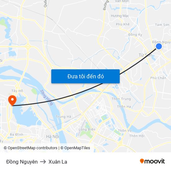 Đồng Nguyên to Xuân La map