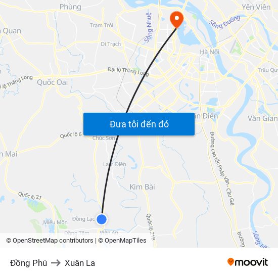 Đồng Phú to Xuân La map