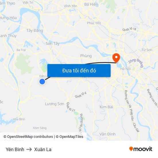 Yên Bình to Xuân La map