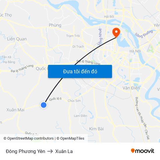 Đông Phương Yên to Xuân La map