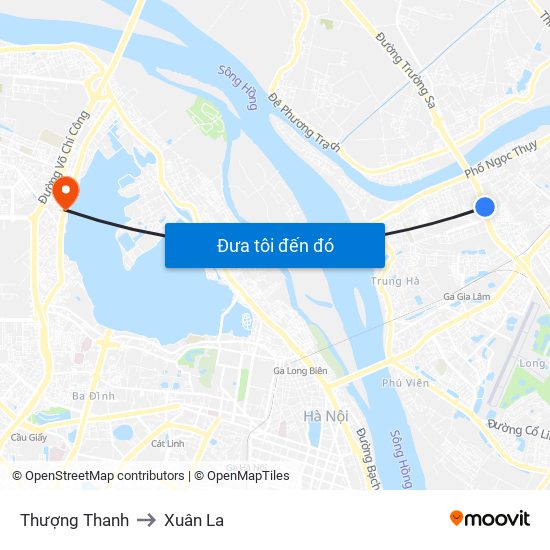 Thượng Thanh to Xuân La map