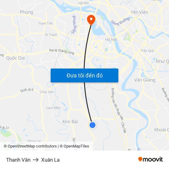 Thanh Văn to Xuân La map