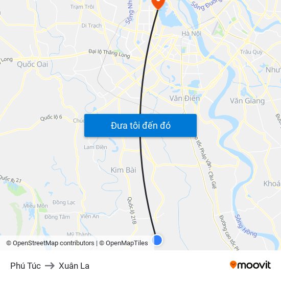 Phú Túc to Xuân La map