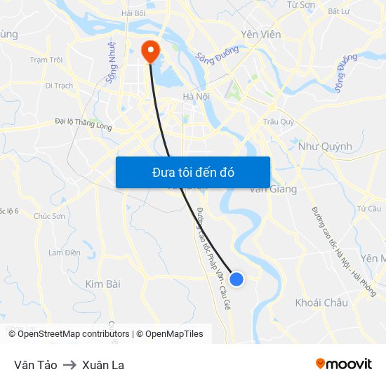 Vân Tảo to Xuân La map