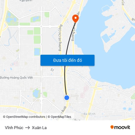 Vĩnh Phúc to Xuân La map