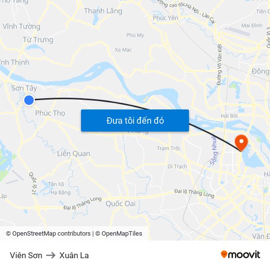 Viên Sơn to Xuân La map