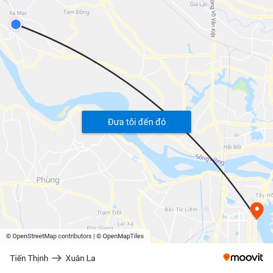 Tiến Thịnh to Xuân La map