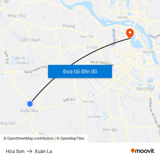 Hòa Sơn to Xuân La map
