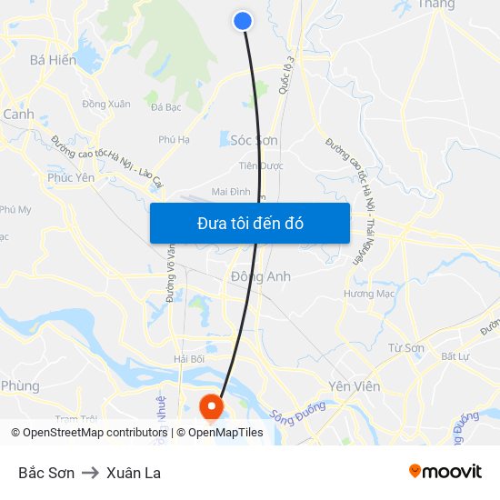 Bắc Sơn to Xuân La map