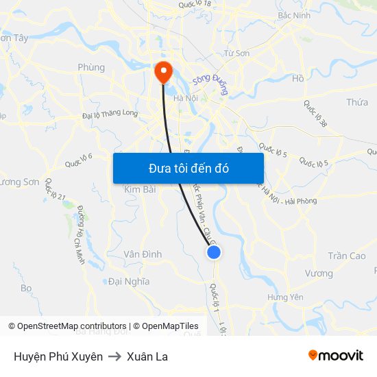 Huyện Phú Xuyên to Xuân La map