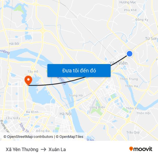 Xã Yên Thường to Xuân La map