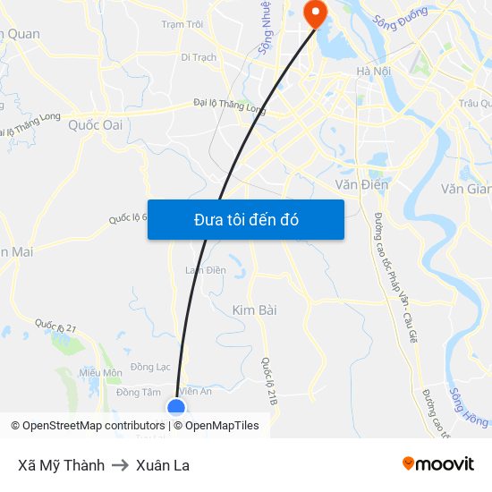 Xã Mỹ Thành to Xuân La map