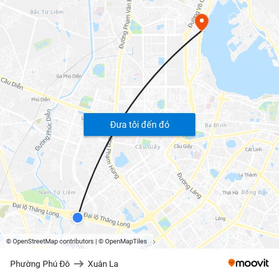 Phường Phú Đô to Xuân La map