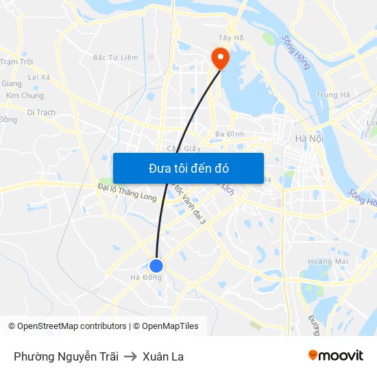 Phường Nguyễn Trãi to Xuân La map