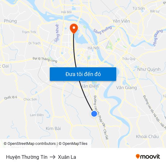 Huyện Thường Tín to Xuân La map