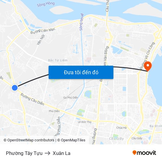 Phường Tây Tựu to Xuân La map