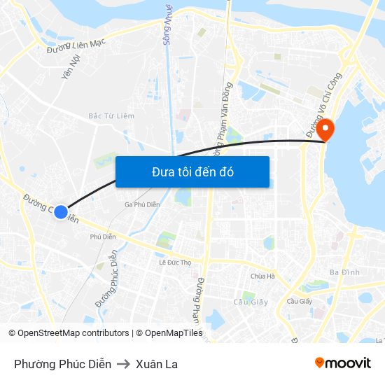 Phường Phúc Diễn to Xuân La map