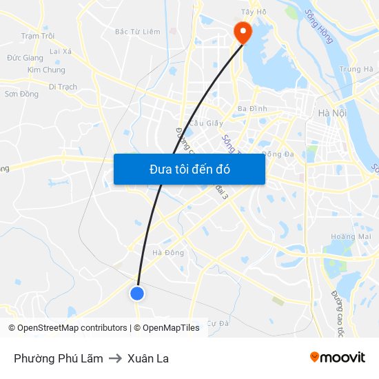 Phường Phú Lãm to Xuân La map