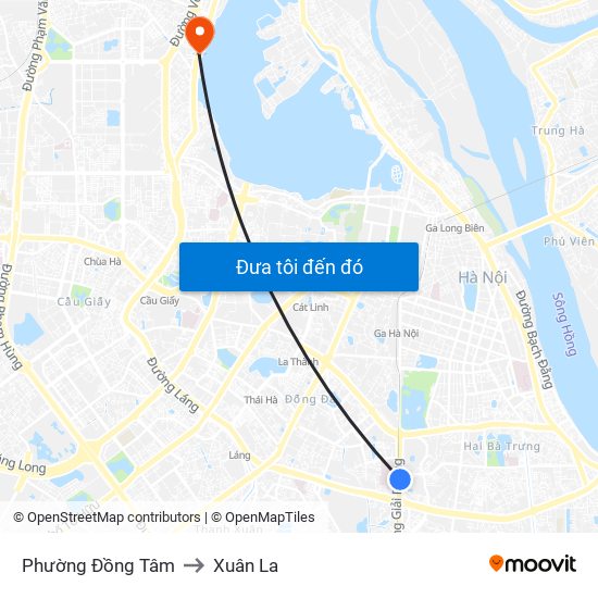 Phường Đồng Tâm to Xuân La map