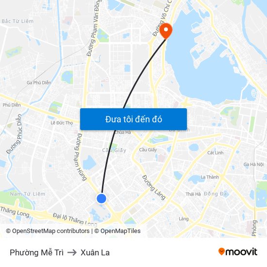 Phường Mễ Trì to Xuân La map