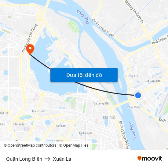 Quận Long Biên to Xuân La map