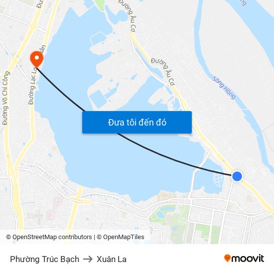 Phường Trúc Bạch to Xuân La map