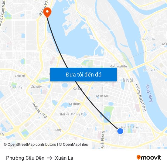 Phường Cầu Dền to Xuân La map