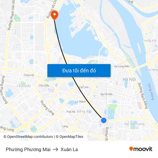 Phường Phương Mai to Xuân La map