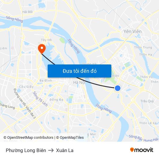 Phường Long Biên to Xuân La map