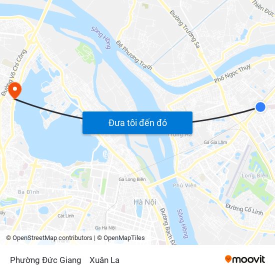 Phường Đức Giang to Xuân La map