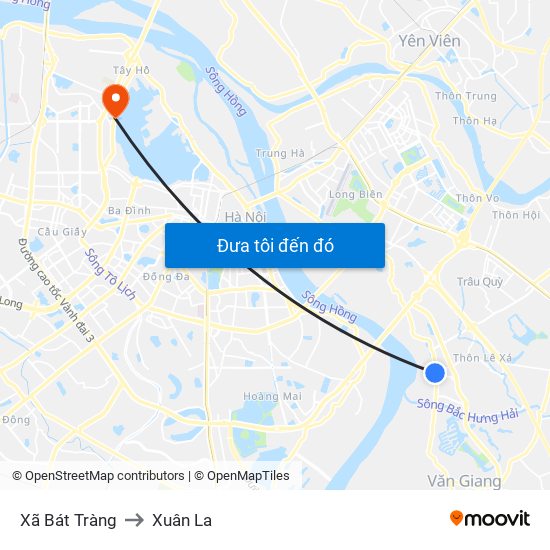 Xã Bát Tràng to Xuân La map