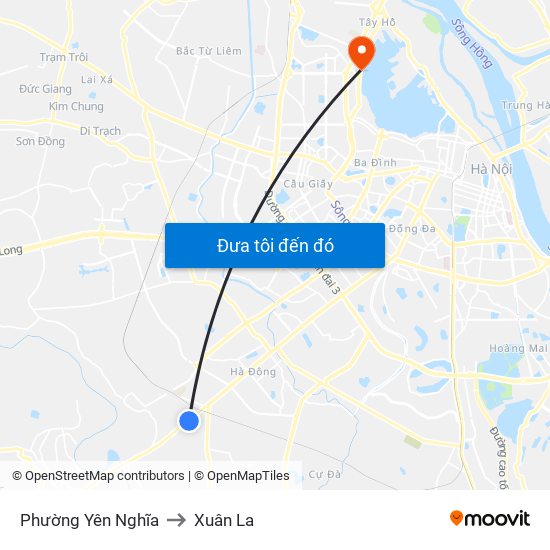 Phường Yên Nghĩa to Xuân La map