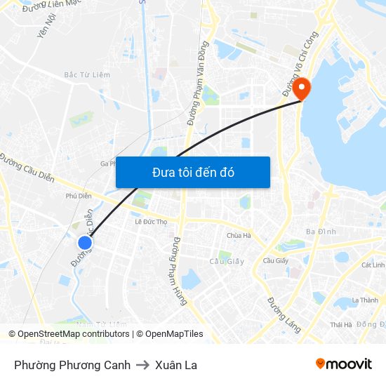 Phường Phương Canh to Xuân La map