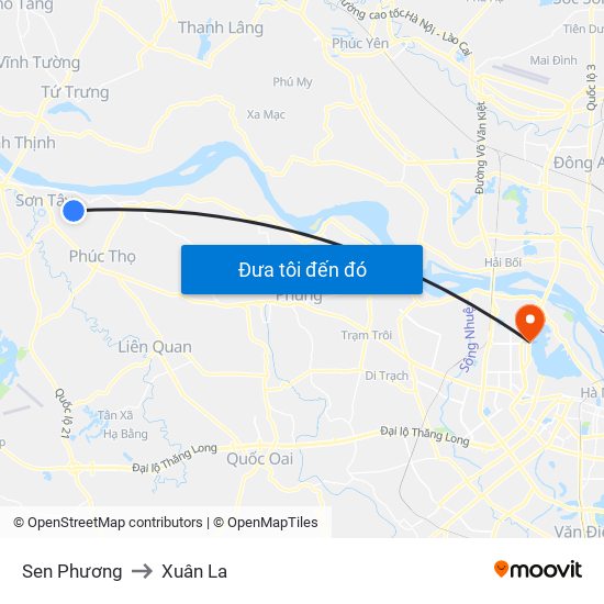 Sen Phương to Xuân La map