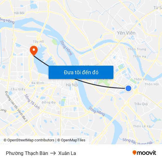 Phường Thạch Bàn to Xuân La map