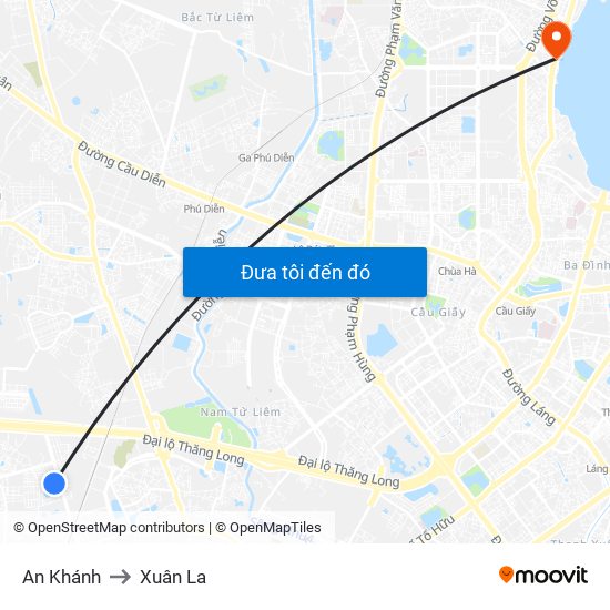 An Khánh to Xuân La map