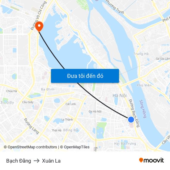 Bạch Đằng to Xuân La map