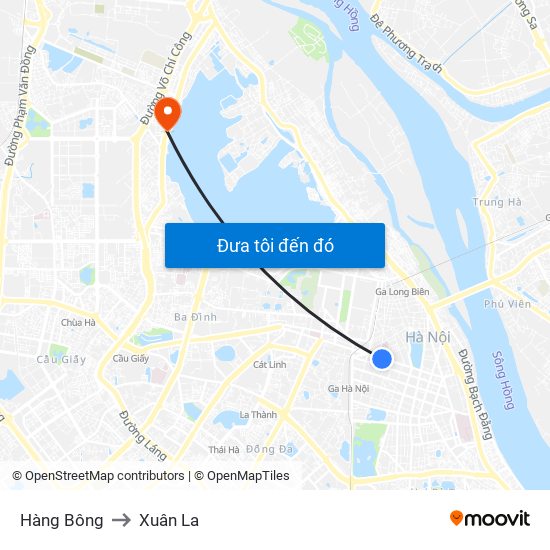 Hàng Bông to Xuân La map