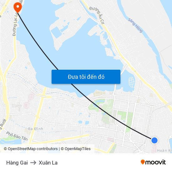Hàng Gai to Xuân La map