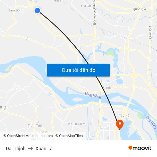 Đại Thịnh to Xuân La map